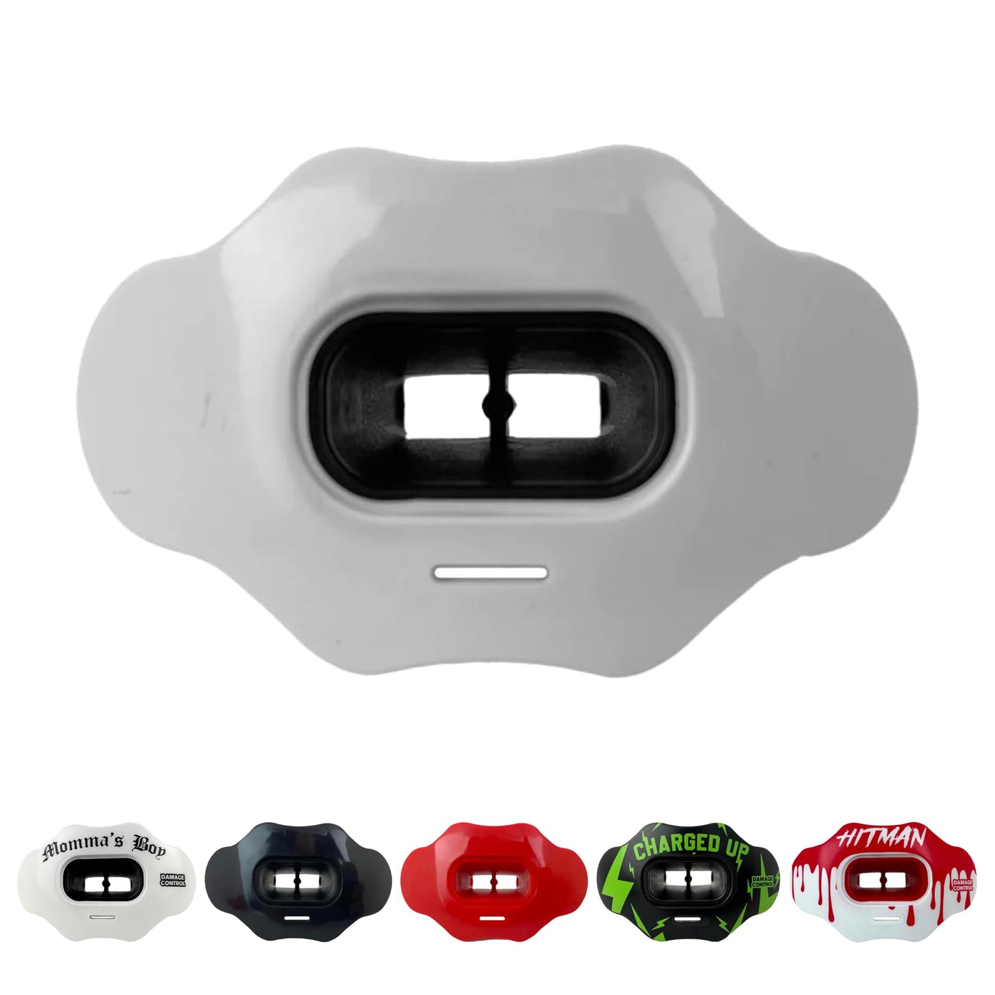DAMAGE CONTROL - Mouth Guard - Youth Mouth Guard That Protect Lips & Teeth - Braces - Helmet Strap Included